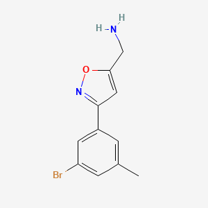 molecular formula C11H11BrN2O B8247485 [3-(3-Bromo-5-methylphenyl)-1,2-oxazol-5-yl]methanamine 