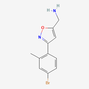 molecular formula C11H11BrN2O B8247490 [3-(4-Bromo-2-methylphenyl)-1,2-oxazol-5-yl]methanamine 