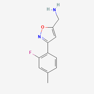 molecular formula C11H11FN2O B8247497 [3-(2-Fluoro-4-methylphenyl)-1,2-oxazol-5-yl]methanamine 
