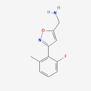 molecular formula C11H11FN2O B8247498 [3-(2-Fluoro-6-methylphenyl)-1,2-oxazol-5-yl]methanamine 