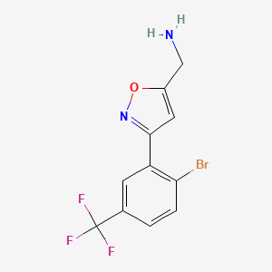 [3-[2-Bromo-5-(trifluoromethyl)phenyl]-1,2-oxazol-5-yl]methanamine