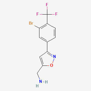 molecular formula C11H8BrF3N2O B8247552 [3-[3-Bromo-4-(trifluoromethyl)phenyl]-1,2-oxazol-5-yl]methanamine 