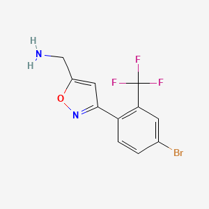 molecular formula C11H8BrF3N2O B8247561 [3-[4-Bromo-2-(trifluoromethyl)phenyl]-1,2-oxazol-5-yl]methanamine 