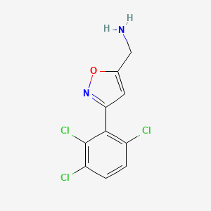 molecular formula C10H7Cl3N2O B8247572 [3-(2,3,6-Trichlorophenyl)-1,2-oxazol-5-yl]methanamine 