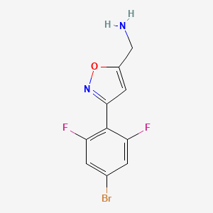 molecular formula C10H7BrF2N2O B8247581 [3-(4-Bromo-2,6-difluorophenyl)-1,2-oxazol-5-yl]methanamine 