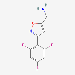 molecular formula C10H7F3N2O B8247587 [3-(2,4,6-Trifluorophenyl)-1,2-oxazol-5-yl]methanamine 