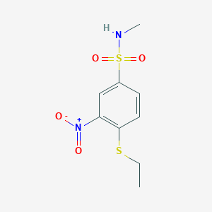 molecular formula C9H12N2O4S2 B8247628 4-(ethylthio)-N-methyl-3-nitrobenzenesulfonamide 