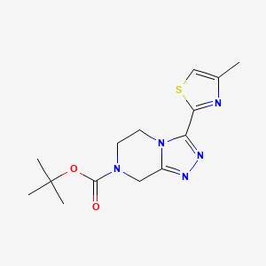 molecular formula C14H19N5O2S B8247636 tert-butyl 3-(4-methyl-1,3-thiazol-2-yl)-6,8-dihydro-5H-[1,2,4]triazolo[4,3-a]pyrazine-7-carboxylate 