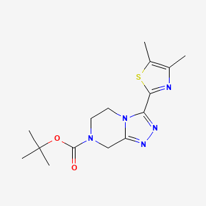 molecular formula C15H21N5O2S B8247645 tert-butyl 3-(4,5-dimethyl-1,3-thiazol-2-yl)-6,8-dihydro-5H-[1,2,4]triazolo[4,3-a]pyrazine-7-carboxylate 