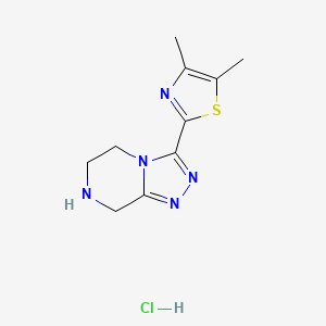 molecular formula C10H14ClN5S B8247650 4,5-Dimethyl-2-(5,6,7,8-tetrahydro-[1,2,4]triazolo[4,3-a]pyrazin-3-yl)-1,3-thiazole;hydrochloride 