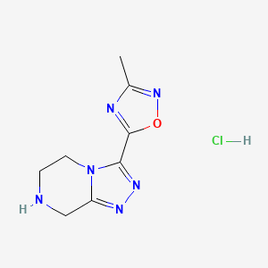 3-Methyl-5-(5,6,7,8-tetrahydro-[1,2,4]triazolo[4,3-a]pyrazin-3-yl)-1,2,4-oxadiazole;hydrochloride
