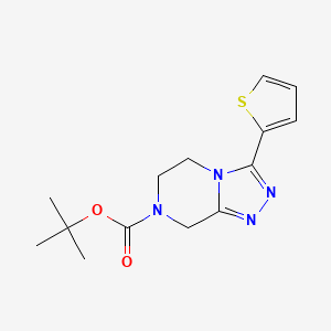 tert-butyl 3-thiophen-2-yl-6,8-dihydro-5H-[1,2,4]triazolo[4,3-a]pyrazine-7-carboxylate