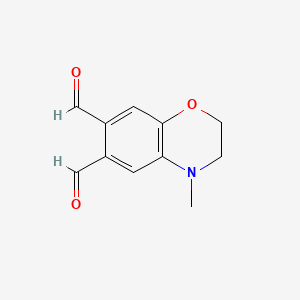 molecular formula C11H11NO3 B8247742 4-Methyl-2,3-dihydro-1,4-benzoxazine-6,7-dicarbaldehyde 