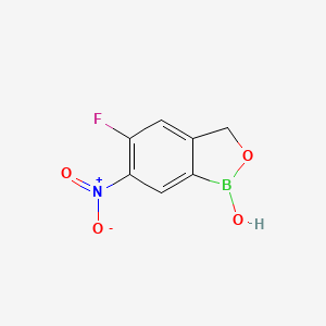molecular formula C7H5BFNO4 B8247794 5-Fluoro-6-nitrobenzo[c][1,2]oxaborol-1(3h)-ol 