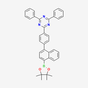 molecular formula C37H32BN3O2 B8247848 2,4-Diphenyl-6-(4-(4-(4,4,5,5-tetramethyl-1,3,2-dioxaborolan-2-yl)naphthalen-1-yl)phenyl)-1,3,5-triazine 