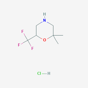 molecular formula C7H13ClF3NO B8247891 2,2-Dimethyl-6-(trifluoromethyl)morpholine hydrochloride 