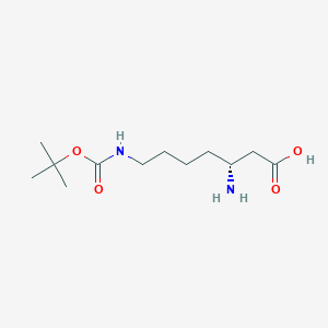 molecular formula C12H24N2O4 B8247925 (R)-3-Amino-7-((tert-butoxycarbonyl)amino)heptanoic acid 