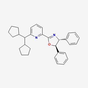 molecular formula C31H34N2O B8247976 (4R,5R)-2-(6-(Dicyclopentylmethyl)pyridin-2-yl)-4,5-diphenyl-4,5-dihydrooxazole 