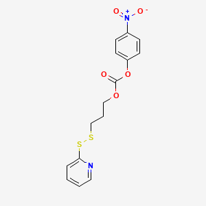 molecular formula C15H14N2O5S2 B8247993 4-Nitrophenyl (3-(pyridin-2-yldisulfanyl)propyl) carbonate 