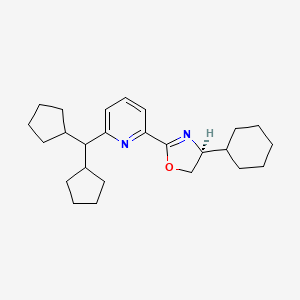 molecular formula C25H36N2O B8247998 (S)-4-Cyclohexyl-2-(6-(dicyclopentylmethyl)pyridin-2-yl)-4,5-dihydrooxazole 
