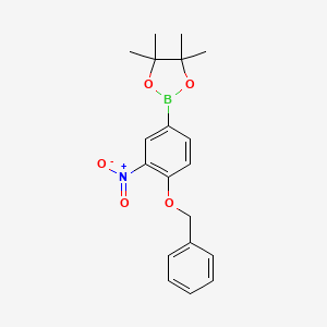 molecular formula C19H22BNO5 B8248078 [2-Nitro-4-(4,4,5,5-tetramethyl-[1,3,2]dioxaborolan-2-yl)-phenyl]-carbamic Acid tert-butyl Ester 