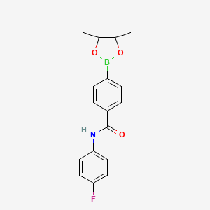 molecular formula C19H21BFNO3 B8248100 N-(4-Fluorophenyl)-4-(4,4,5,5-tetramethyl-1,3,2-dioxaborolan-2-yl)benzamide 