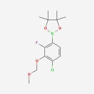 molecular formula C14H19BClFO4 B8248118 2-(4-Chloro-2-fluoro-3-(methoxymethoxy)phenyl)-4,4,5,5-tetramethyl-1,3,2-dioxaborolane 