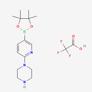 molecular formula C17H25BF3N3O4 B8248131 1-(5-(4,4,5,5-Tetramethyl-1,3,2-dioxaborolan-2-yl)pyridin-2-yl)piperazine x2,2,2-trifluoroacetate 