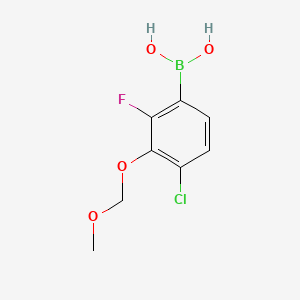 molecular formula C8H9BClFO4 B8248147 (4-Chloro-2-fluoro-3-(methoxymethoxy)phenyl)boronic acid 