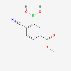 molecular formula C10H10BNO4 B8248155 (2-Cyano-5-(ethoxycarbonyl)phenyl)boronic acid 