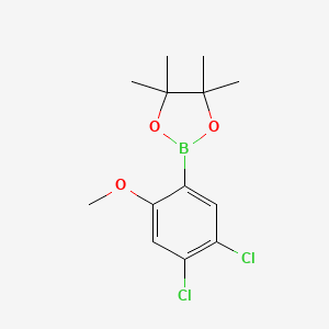 molecular formula C13H17BCl2O3 B8248160 2-(4,5-Dichloro-2-methoxyphenyl)-4,4,5,5-tetramethyl-1,3,2-dioxaborolane 