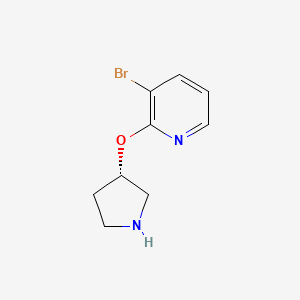 molecular formula C9H11BrN2O B8248175 (S)-3-Bromo-2-(pyrrolidin-3-yloxy)pyridine 