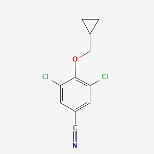 molecular formula C11H9Cl2NO B8248191 3,5-Dichloro-4-(cyclopropylmethoxy)benzonitrile 