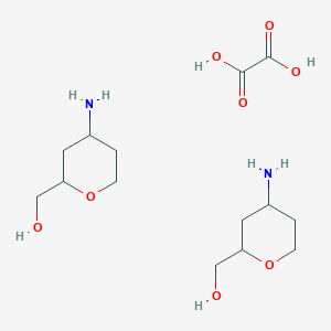 molecular formula C14H28N2O8 B8248231 (4-Aminotetrahydropyran-2-yl)methanol hemioxalate 