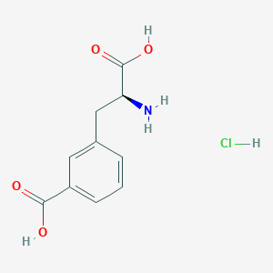 molecular formula C10H12ClNO4 B8248297 (S)-3-(2-Amino-2-carboxyethyl)benzoic acid hydrochloride 