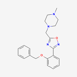 molecular formula C21H24N4O2 B8248360 5-[(4-Methylpiperazin-1-yl)methyl]-3-(2-phenylmethoxyphenyl)-1,2,4-oxadiazole 