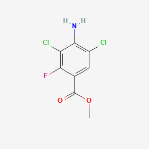 molecular formula C8H6Cl2FNO2 B8248365 Methyl 4-amino-3,5-dichloro-2-fluorobenzoate 