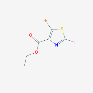 molecular formula C6H5BrINO2S B8248371 2-Iodo-5-bromothiazole-4-carboxylic acid ethyl ester 