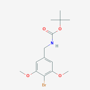 molecular formula C14H20BrNO4 B8248388 Tert-butyl 4-bromo-3,5-dimethoxybenzylcarbamate 