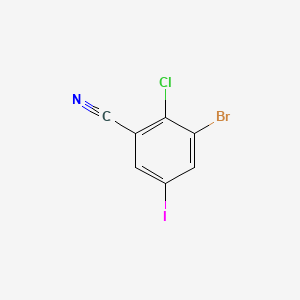 molecular formula C7H2BrClIN B8248417 3-Bromo-2-chloro-5-iodobenzonitrile 