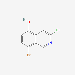 molecular formula C9H5BrClNO B8248474 8-Bromo-3-chloroisoquinolin-5-ol 