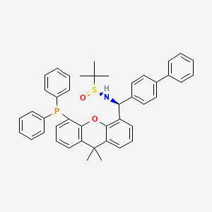 molecular formula C44H42NO2PS B8248491 (S)-N-((S)-[1,1'-Biphenyl]-4-YL(5-(diphenylphosphino)-9,9-dimethyl-9H-xanthen-4-YL)methyl)-2-methylpropane-2-sulfinamide 