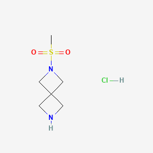 molecular formula C6H13ClN2O2S B8248524 2-Methylsulfonyl-2,6-diazaspiro[3.3]heptane;hydrochloride 