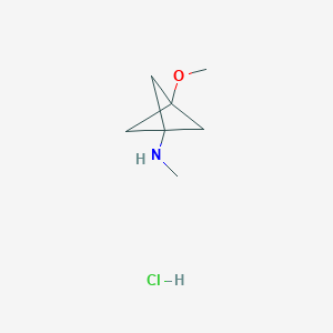 molecular formula C7H14ClNO B8248540 3-methoxy-N-methyl-bicyclo[1.1.1]pentan-1-amine;hydrochloride 