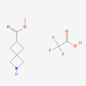molecular formula C10H14F3NO4 B8248587 Methyl 2-azaspiro[3.3]heptane-6-carboxylate 2,2,2-trifluoroacetic acid 