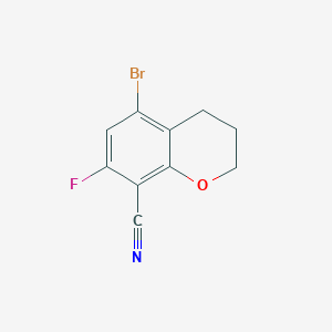 molecular formula C10H7BrFNO B8248624 5-Bromo-7-fluoro-chromane-8-carbonitrile 