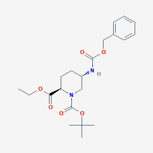 O1-tert-butyl O2-ethyl (2R,5S)-5-(benzyloxycarbonylamino)piperidine-1,2-dicarboxylate