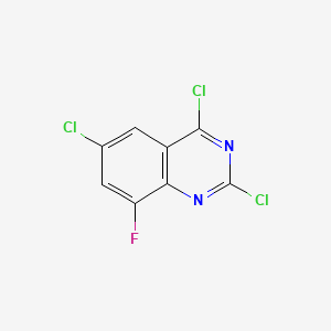 molecular formula C8H2Cl3FN2 B8248694 2,4,6-Trichloro-8-fluoro-quinazoline 