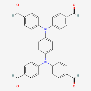 molecular formula C34H24N2O4 B8248788 Benzaldehyde, 4,4',4'',4'''-(1,4-phenylenedinitrilo)tetraki 