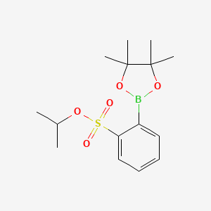 molecular formula C15H23BO5S B8248839 Isopropyl 2-(4,4,5,5-tetramethyl-1,3,2-dioxaborolan-2-yl)benzenesulfonate 